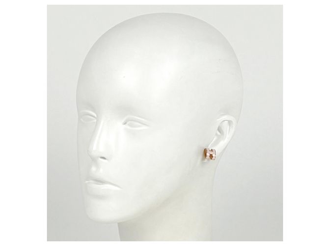 Hermès Pendientes Pop H Hermes en Oro y Rosa Dorado - vista 4