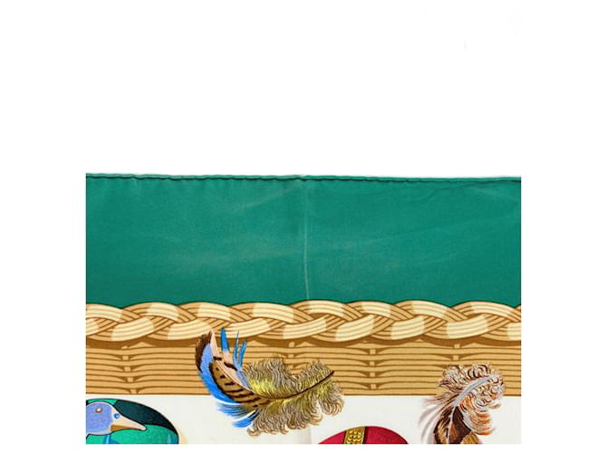 Hermès Hermes Carre 90 COUVEE D'HERMES Sciarpa in seta Multicolore Verde - vista 4