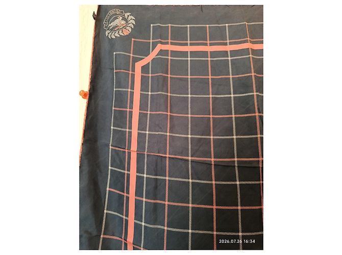 Burberry Seidenschal mit Karomuster Pink Dunkelblau - Ansicht 11
