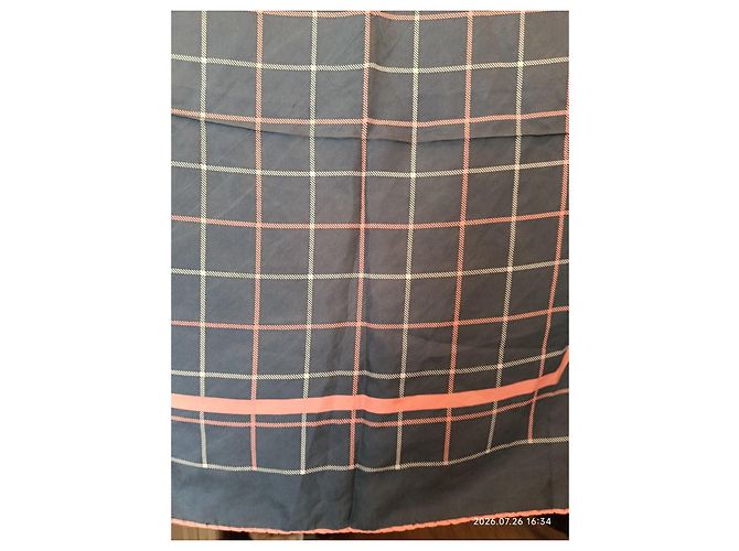 Burberry Seidenschal mit Karomuster Pink Dunkelblau - Ansicht 12