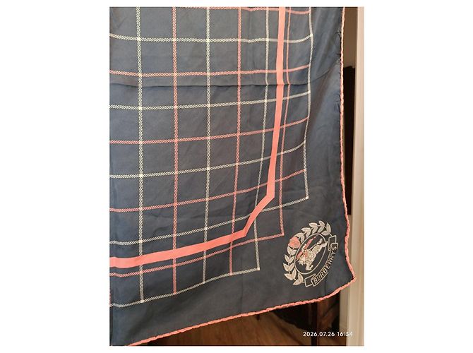 Burberry Seidenschal mit Karomuster Pink Dunkelblau - Ansicht 13
