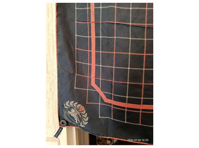 Burberry Seidenschal mit Karomuster Pink Dunkelblau - Ansicht 16