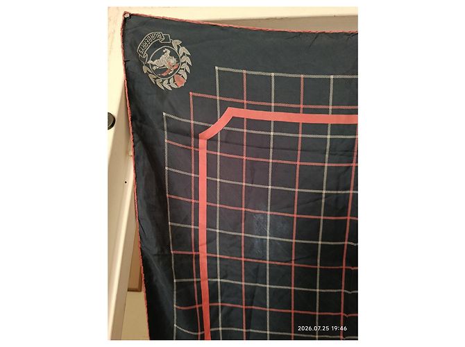 Burberry Seidenschal mit Karomuster Pink Dunkelblau - Ansicht 6
