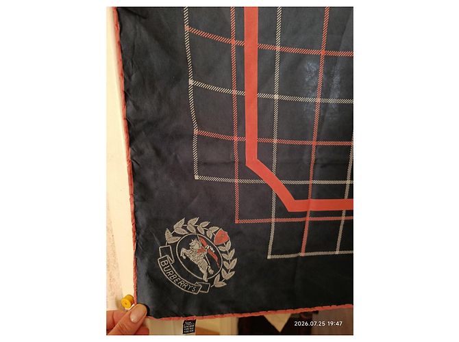 Burberry Seidenschal mit Karomuster Pink Dunkelblau - Ansicht 7
