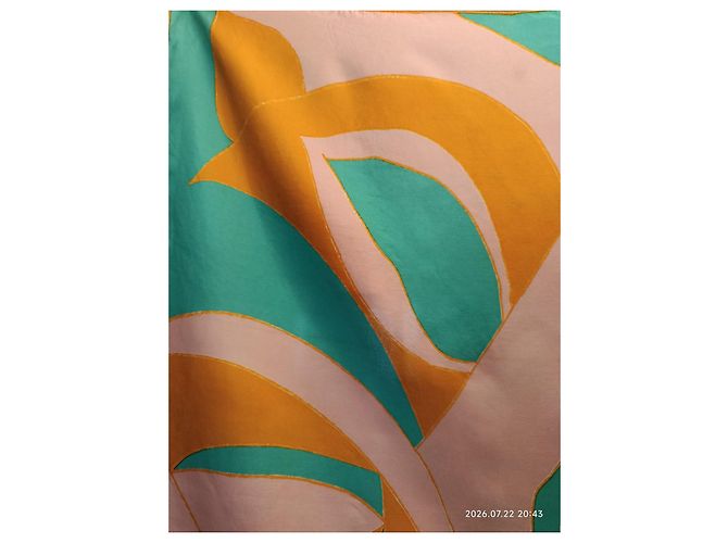 Carré in seta Pierre Cardin Rosa Bianco Arancione Turchese - vista 5