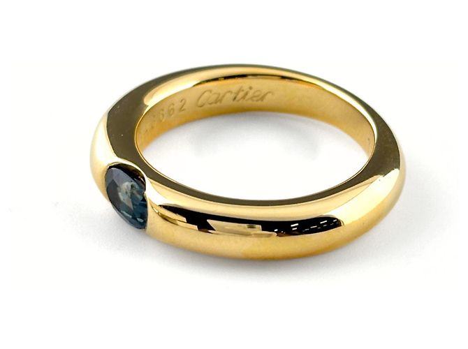 Anello Ellipse di Cartier in oro giallo con zaffiro - vista 3