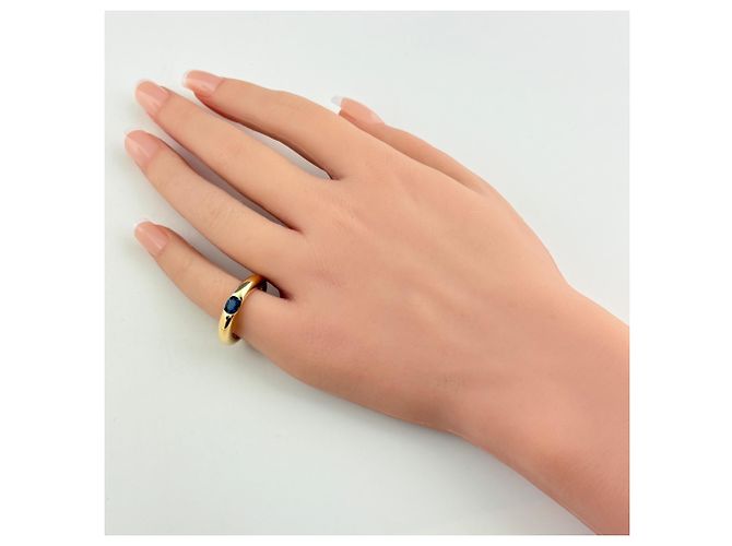 Anello Ellipse di Cartier in oro giallo con zaffiro - vista 5