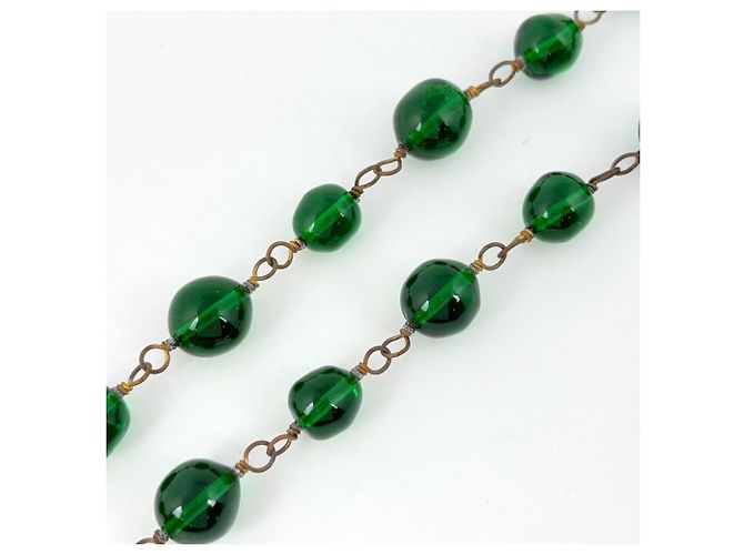 Collar Chanel Oro y Verde Dorado - vista 2