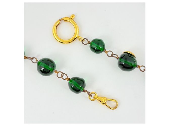 Collar Chanel Oro y Verde Dorado - vista 3
