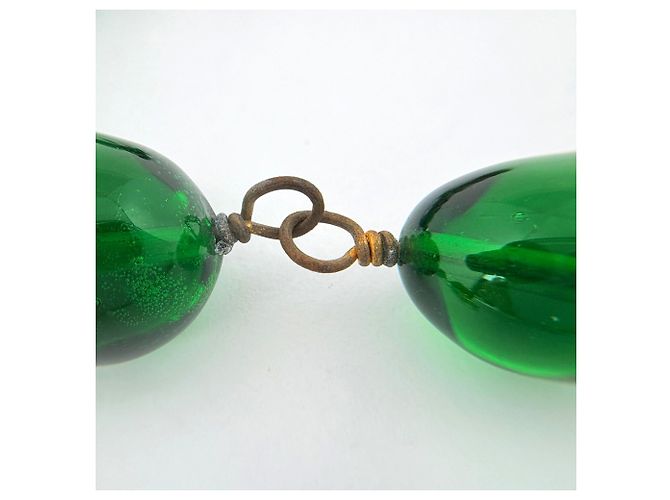 Collar Chanel Oro y Verde Dorado - vista 4