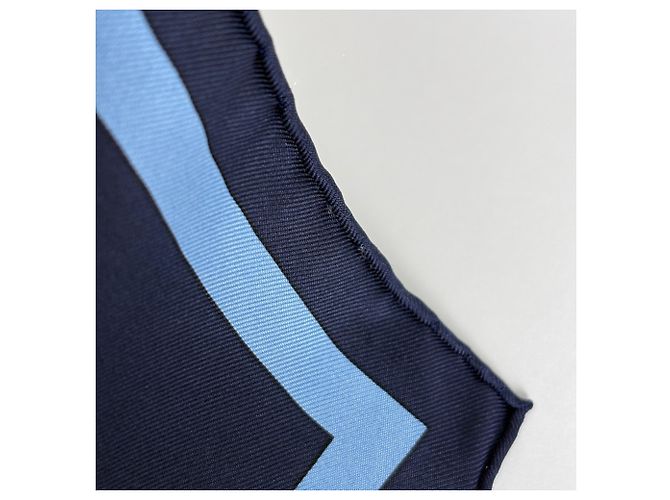 Sciarpa Carré 90 Les Girouettes Hermès Multicolore Blu navy - vista 3