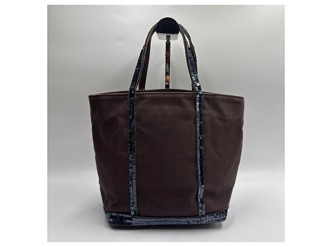 Vanessa Bruno Le Cabas Canvas-Shopper Braun mit Pailletten - Ansicht 3