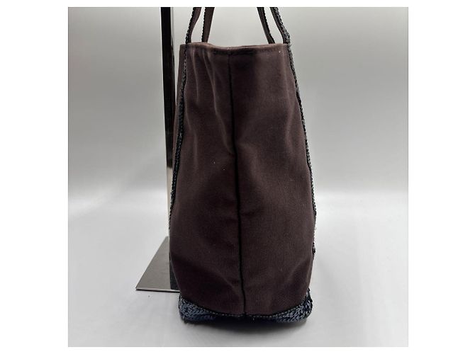 Vanessa Bruno Le Cabas Canvas-Shopper Braun mit Pailletten - Ansicht 5