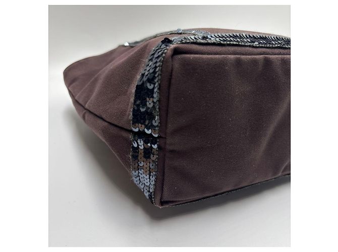 Vanessa Bruno Le Cabas Canvas-Shopper Braun mit Pailletten - Ansicht 7
