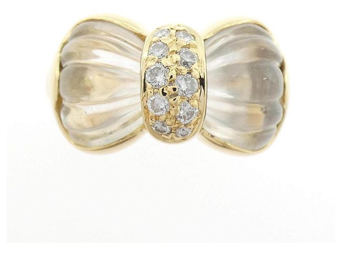 Boucheron Rock Crystal Au750 Diamond Ring Size 8 Ring Golden - Ansicht 2