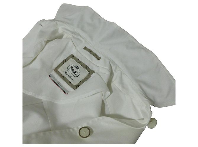 Autre Marque Abrigo con cinturón de la colección Rain de Herno Blanco - vista 8