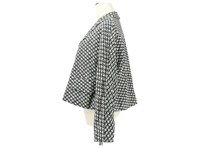 Autre Marque Comme des Garcons Houndstooth Wool Cropped Jacket Black White - view 3