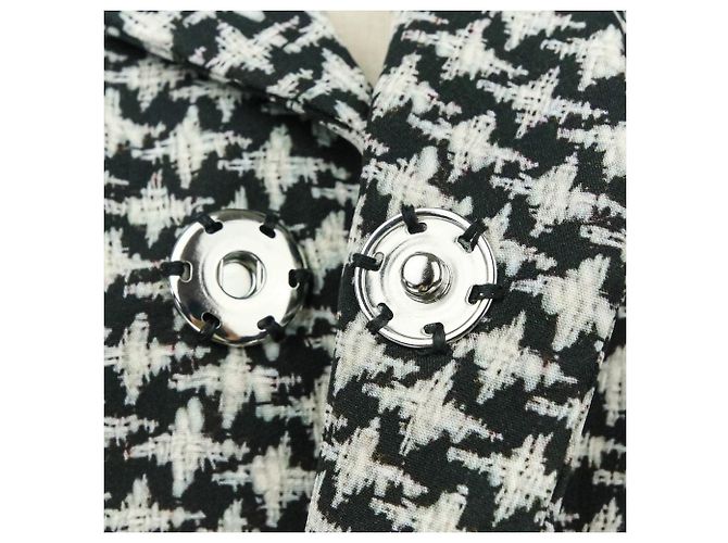 Autre Marque Comme des Garcons Houndstooth Wool Cropped Jacket Black White - view 8