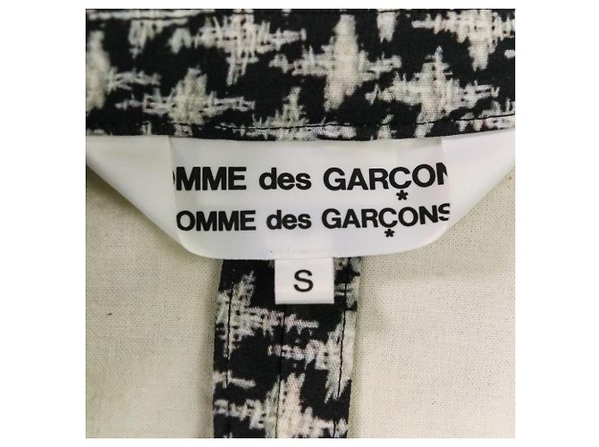 Autre Marque Comme des Garcons Houndstooth Wool Cropped Jacket Black White - view 9