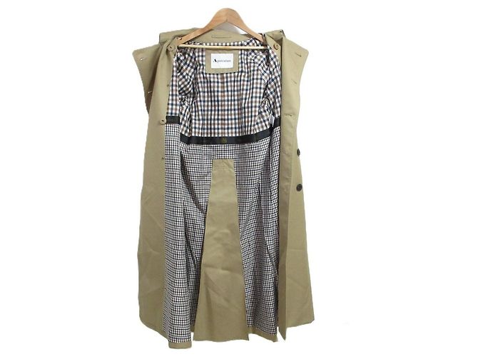Autre Marque Sobretudo longo xadrez com cinto Aquascutum Bege - vista 5
