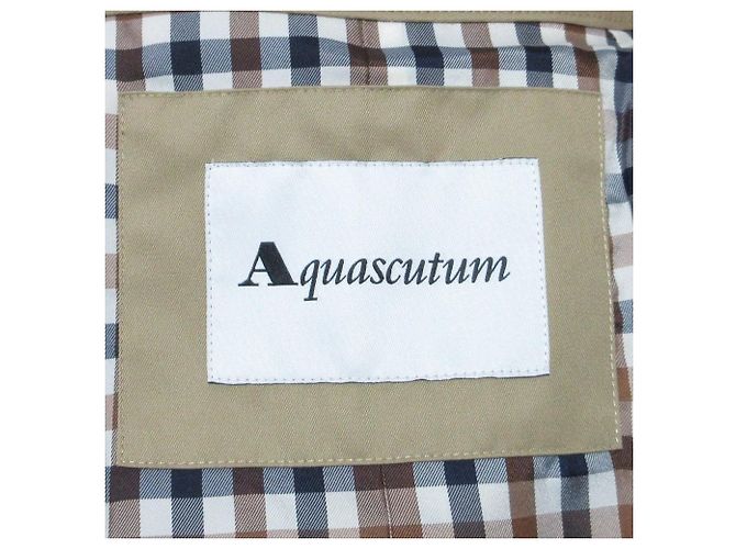 Autre Marque Sobretudo longo xadrez com cinto Aquascutum Bege - vista 7