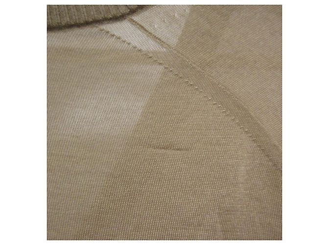 Autre Marque BLAMINK Strickjacke mit V-Ausschnitt aus Kaschmir Braun Kamel - Ansicht 11