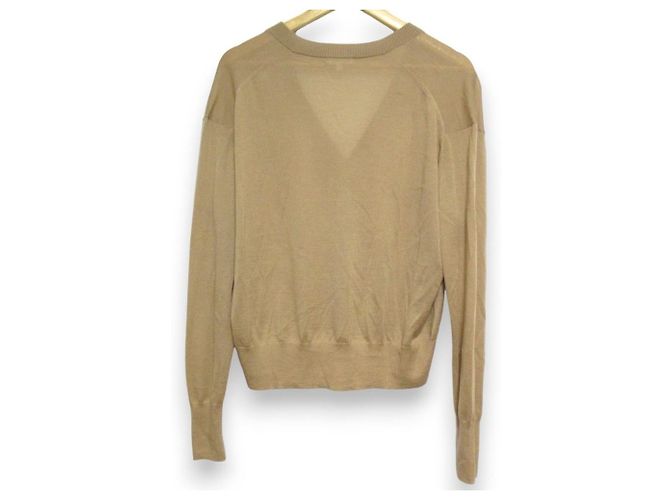 Autre Marque BLAMINK Strickjacke mit V-Ausschnitt aus Kaschmir Braun Kamel - Ansicht 2