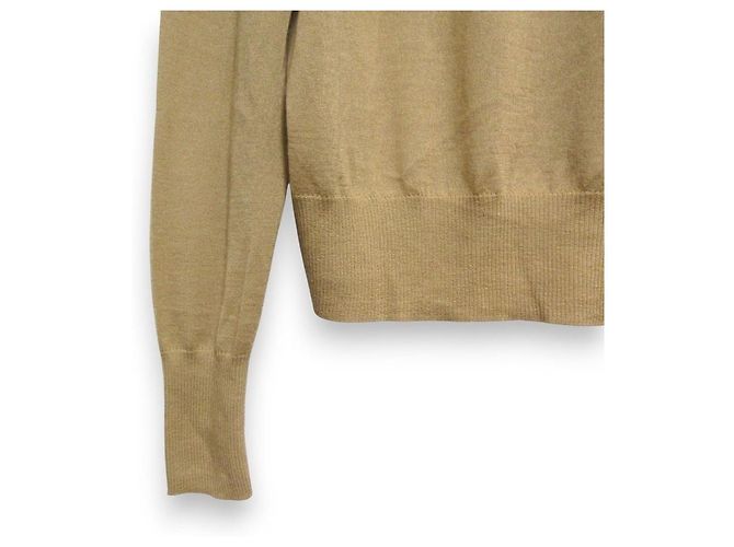Autre Marque BLAMINK Strickjacke mit V-Ausschnitt aus Kaschmir Braun Kamel - Ansicht 5