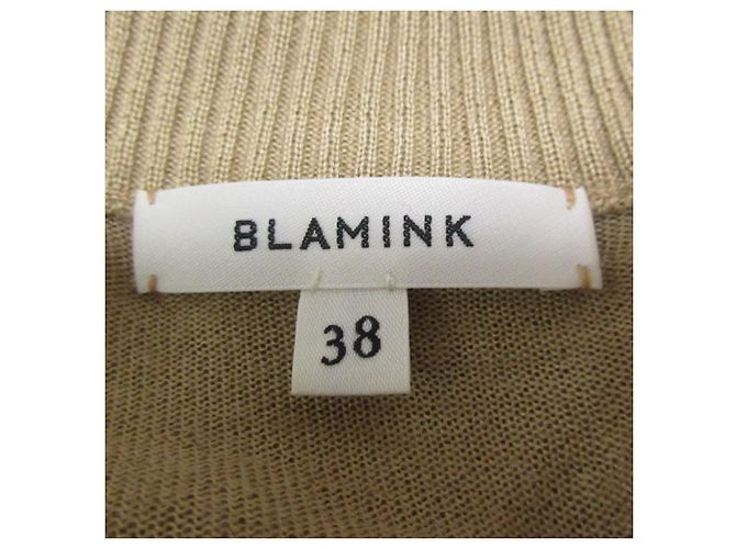 Autre Marque BLAMINK Strickjacke mit V-Ausschnitt aus Kaschmir Braun Kamel - Ansicht 6