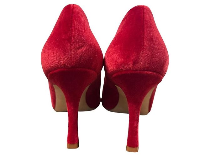 Décolleté Maysale Velour Manolo Blahnik Rosso - vista 6