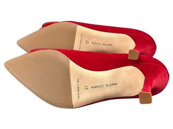 Décolleté Maysale Velour Manolo Blahnik Rosso - vista 7
