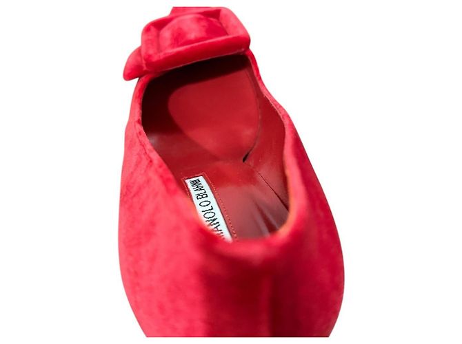 Décolleté Maysale Velour Manolo Blahnik Rosso - vista 9