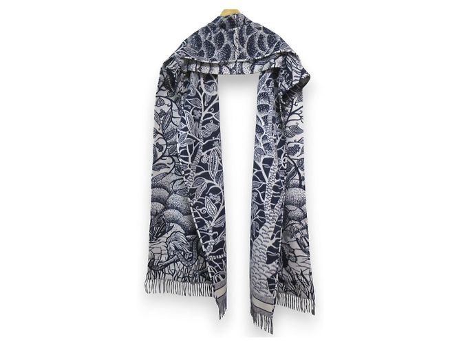 Capa de lana de angora Christian Dior Toile de Jouy Azul Azul marino - vista 2