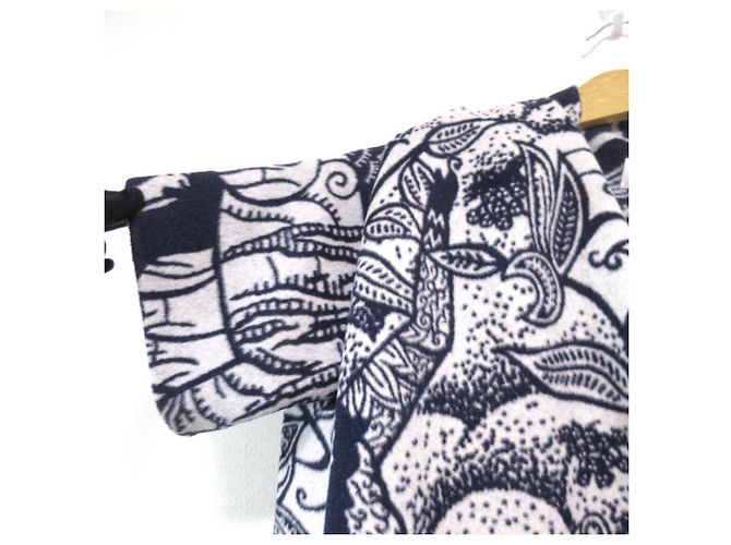 Capa de lana de angora Christian Dior Toile de Jouy Azul Azul marino - vista 4