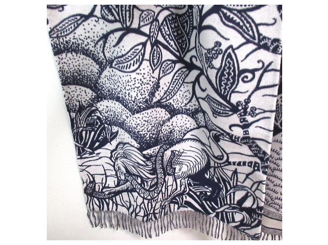Capa de lana de angora Christian Dior Toile de Jouy Azul Azul marino - vista 6