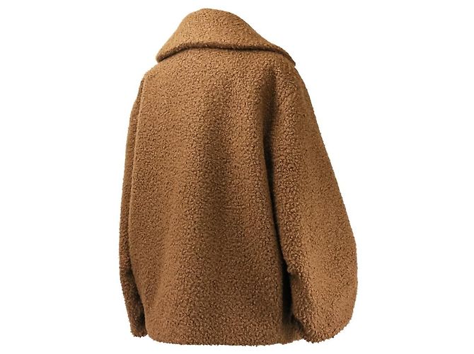 Autre Marque DAISY LIN Fondant Chocolat Shearling Half Coat Castaño - vista 5