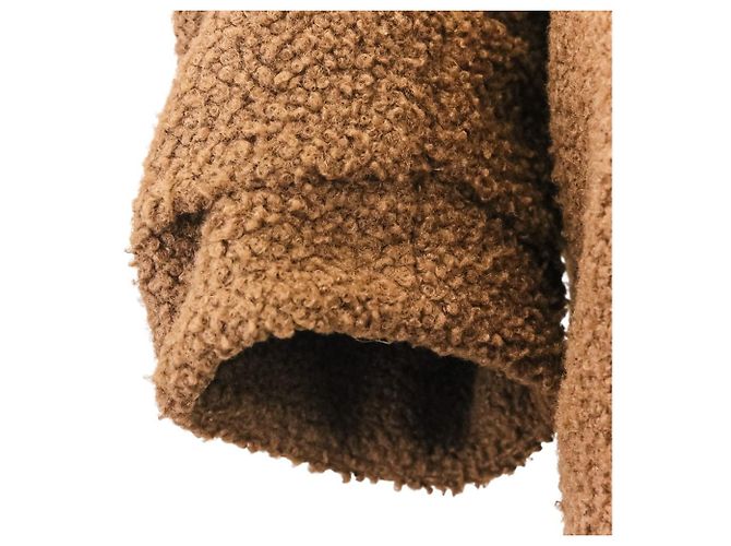 Autre Marque DAISY LIN Fondant Chocolat Shearling Half Coat Castaño - vista 8
