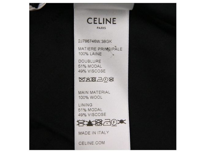 Céline Falda plisada de lana con detalle de alfiler Celine Castaño - vista 12