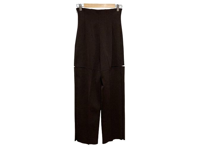 Autre Marque Fetico KNITTED SLIT TROUSERS Hose Braun Dunkelbraun - Ansicht 4