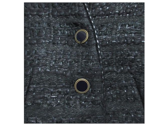 Autre Marque DES PRES Chic Tweed Vest Negro - vista 12