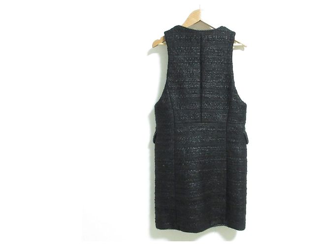 Autre Marque DES PRES Chic Tweed Vest Negro - vista 2
