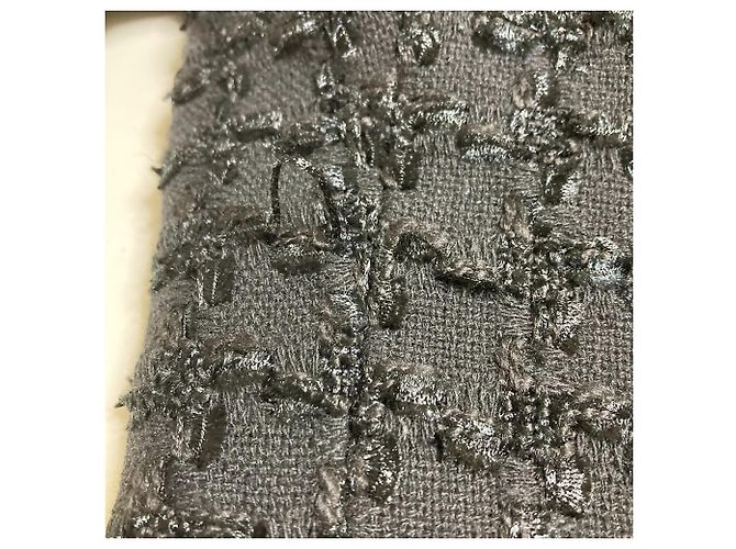 Autre Marque Abrigo largo de tweed sin cuello Edward Achour Paris Negro - vista 12