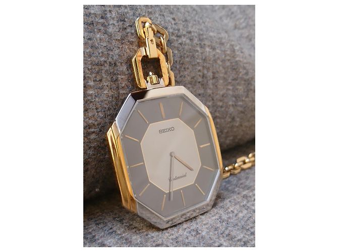 Relógio de bolso a quartzo Seiko Centennial ref. 6730-0210 Prata Dourado - vista 2