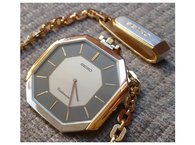 Relógio de bolso a quartzo Seiko Centennial ref. 6730-0210 Prata Dourado - vista 3