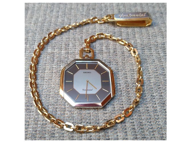 Relógio de bolso a quartzo Seiko Centennial ref. 6730-0210 Prata Dourado - vista 6