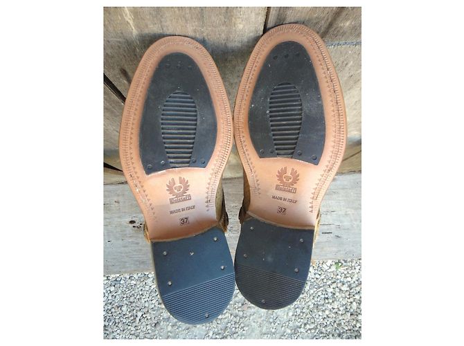 Botas de cuero perforado Belstaff en estado nuevo Beige - vista 5