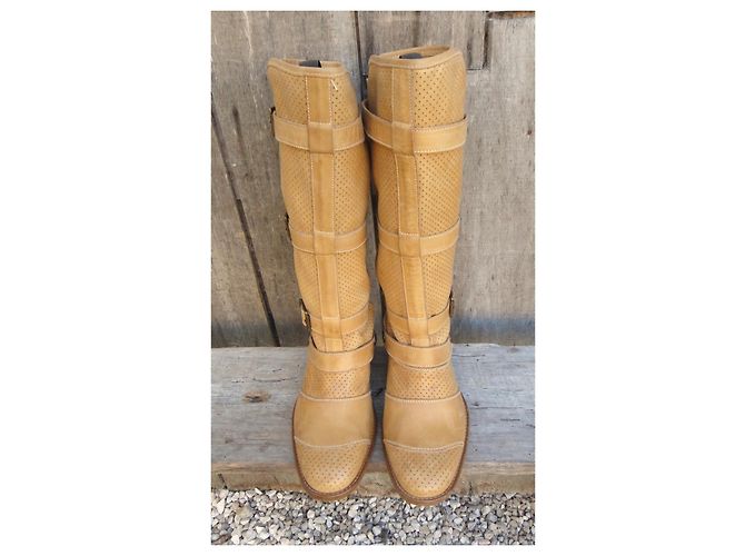 Botas de cuero perforado Belstaff en estado nuevo Beige - vista 7