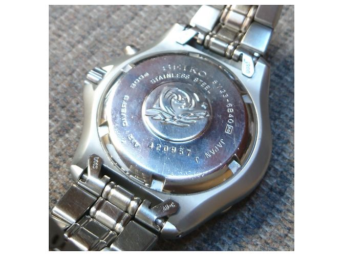 Relógio automático/quartzo Seiko AGS Scuba ref. 5M23-6B40 Azul Hardware prateado - vista 4