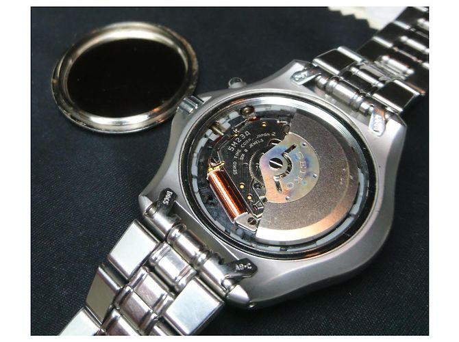 Relógio automático/quartzo Seiko AGS Scuba ref. 5M23-6B40 Azul Hardware prateado - vista 5