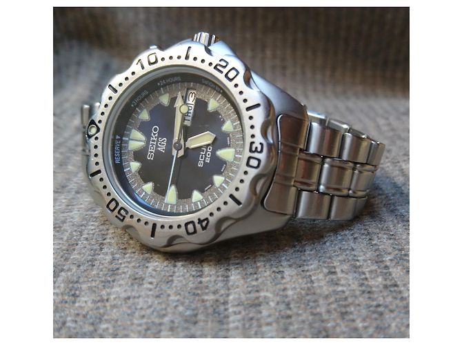 Relógio automático/quartzo Seiko AGS Scuba ref. 5M23-6B40 Azul Hardware prateado - vista 9